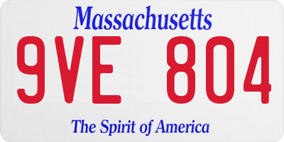 MA license plate 9VE804
