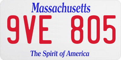 MA license plate 9VE805