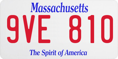 MA license plate 9VE810