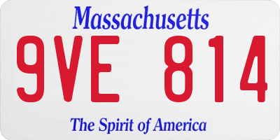 MA license plate 9VE814