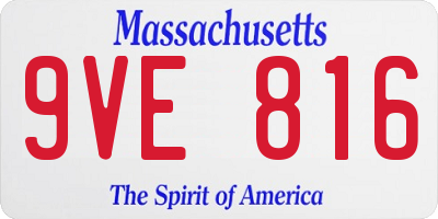 MA license plate 9VE816