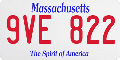 MA license plate 9VE822