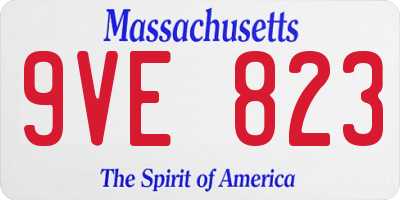 MA license plate 9VE823