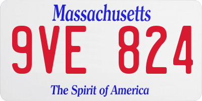 MA license plate 9VE824