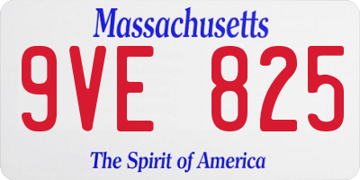 MA license plate 9VE825