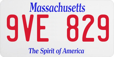 MA license plate 9VE829