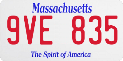 MA license plate 9VE835