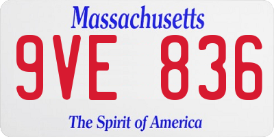 MA license plate 9VE836