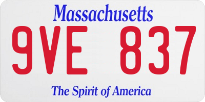 MA license plate 9VE837