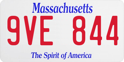 MA license plate 9VE844