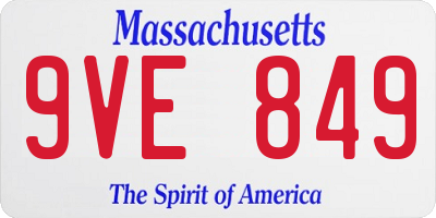MA license plate 9VE849