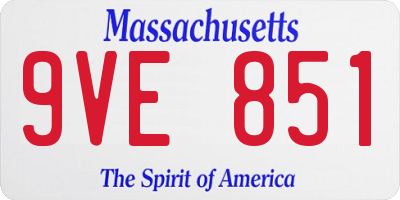 MA license plate 9VE851