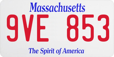 MA license plate 9VE853