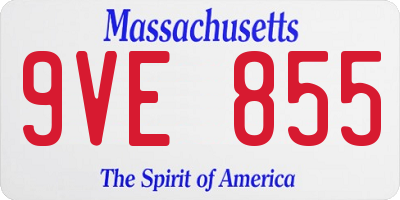 MA license plate 9VE855