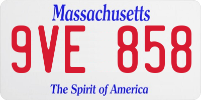 MA license plate 9VE858