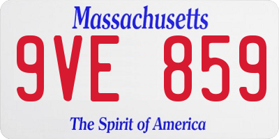 MA license plate 9VE859