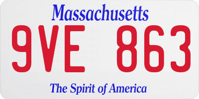 MA license plate 9VE863