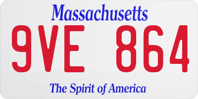 MA license plate 9VE864
