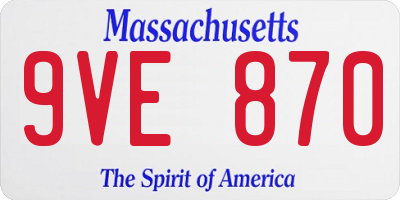 MA license plate 9VE870
