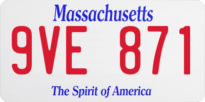 MA license plate 9VE871