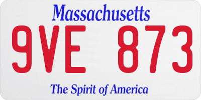 MA license plate 9VE873