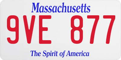 MA license plate 9VE877