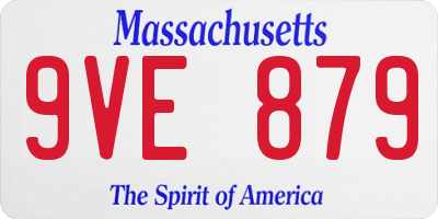 MA license plate 9VE879