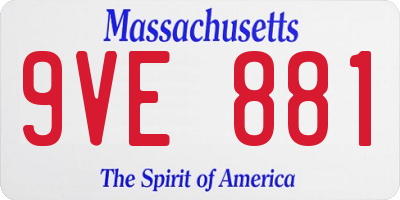 MA license plate 9VE881