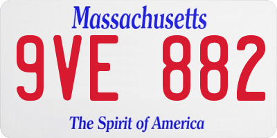 MA license plate 9VE882