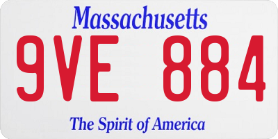 MA license plate 9VE884