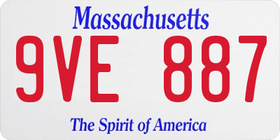 MA license plate 9VE887