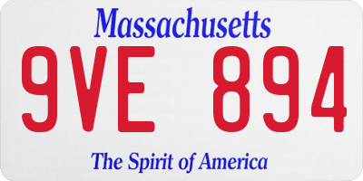 MA license plate 9VE894