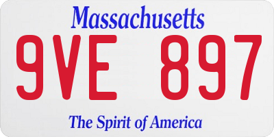 MA license plate 9VE897
