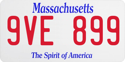 MA license plate 9VE899