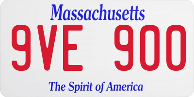 MA license plate 9VE900