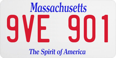 MA license plate 9VE901