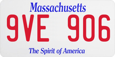 MA license plate 9VE906