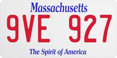 MA license plate 9VE927
