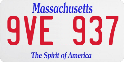 MA license plate 9VE937