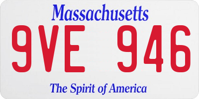 MA license plate 9VE946
