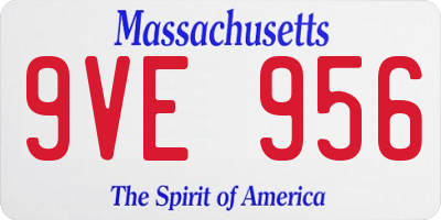 MA license plate 9VE956