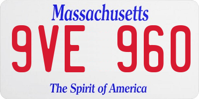 MA license plate 9VE960