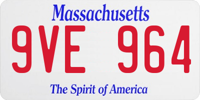 MA license plate 9VE964