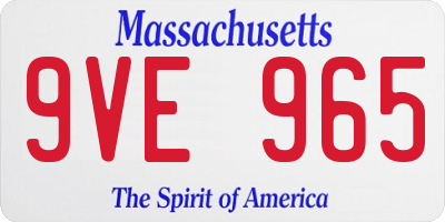 MA license plate 9VE965