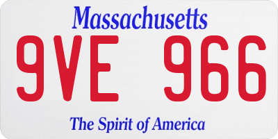 MA license plate 9VE966