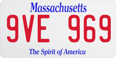 MA license plate 9VE969