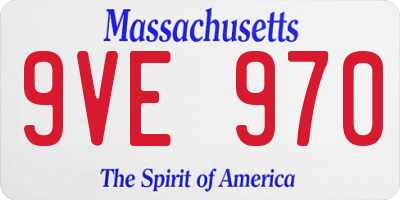 MA license plate 9VE970