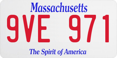 MA license plate 9VE971
