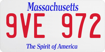 MA license plate 9VE972