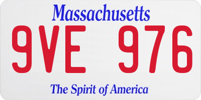 MA license plate 9VE976